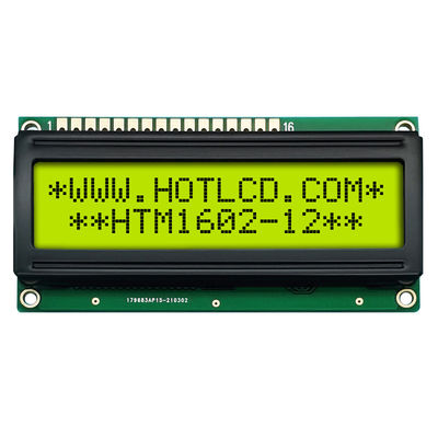color verde amarillo HTM1602-12 del carácter 16x2 del módulo medio del LCD