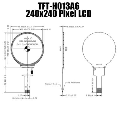 SPI interconecta el tipo resistente ronda TFT LCD SPI 240x240 de la barra de 1,3 pulgadas