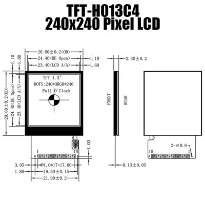 1,3 cuadrado de encargo de las soluciones 240x240 de la exhibición de TFT SPI LCD de la pulgada
