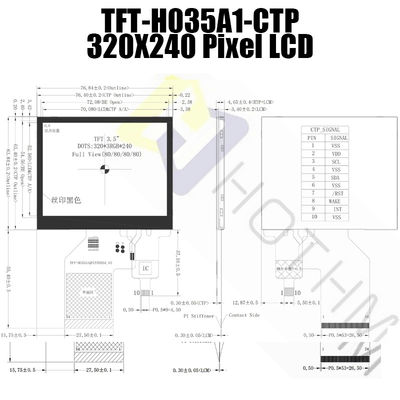 3,5&quot; panel táctil 320x240 del LCD TFT para el monitor de Pcap de la instrumentación del vehículo