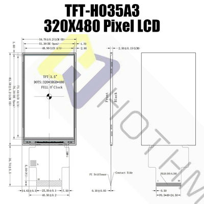 3,5&quot; multiusos luz del sol de la exhibición de TFT LCD legible con el interfaz compatible TFT-H035A3HVIST5N50