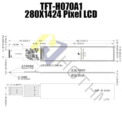 7,0 luz del sol OTA7290B legible de la exhibición de la pulgada 280x1424 MIPI LCD