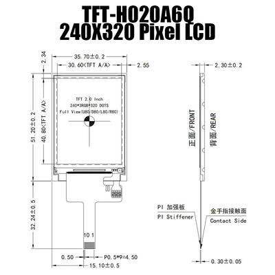 2 módulo ancho micro ST7789 de la exhibición del LCD de la temperatura de la pulgada 240x320
