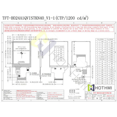 luz del sol TFT legible SPI 240x320 de 3.3V MCU 2,4 pulgadas para la instrumentación