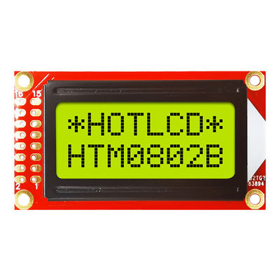 El carácter de encargo LCD de STN 8X2 exhibe la MAZORCA verde amarilla de 16 PIN Standard