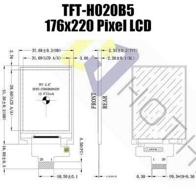 Pixeles LCD/TFT-H020B5QCTST2N20 de la exhibición Module/128x160 de 2 pulgadas IPS 176x220 TFT LCD
