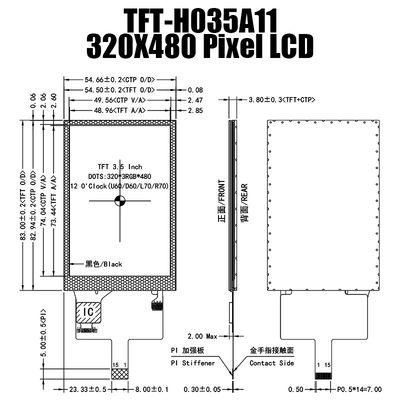 3,5 exhibición de la pulgada 320x480 TFT con el módulo legible de TFT Lcd de la luz del sol del monitor de Pcap