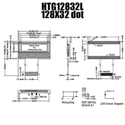 128X32 DIENTE gráfico LCD ST7567 | STN + exhibición con Backlight/HTG12832L blanco
