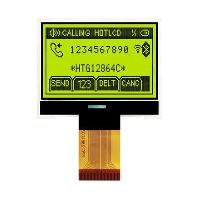 128X64 el DIENTE gráfico LCD exhibe la exhibición de FSTN con el contraluz lateral blanco HTG12864C
