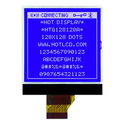 128X128 Chip On Glass LCD, exhibición gráfica monocromática HTG128128A de UC1617S LCD