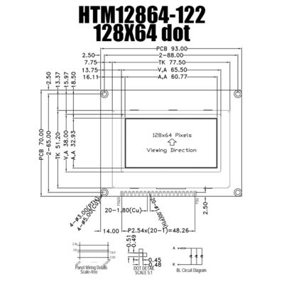 Módulo gráfico de IC 128X64 del conductor de la exhibición ST7567 de 20PIN STN LCD