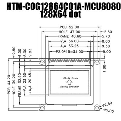 módulo del LCD de la MAZORCA de 128X64 Dots Graphic FSTN con el contraluz lateral blanco