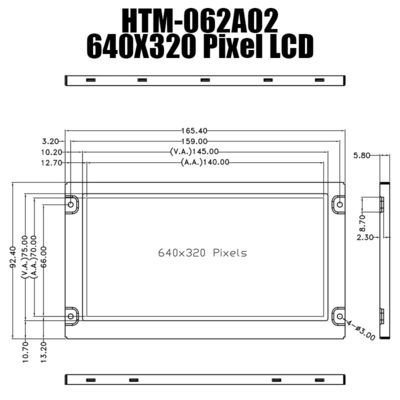 6,2 monitor legible de la MONO luz del sol de TFT LCD de la resolución de la exhibición 640x320 del Lcd de la pulgada