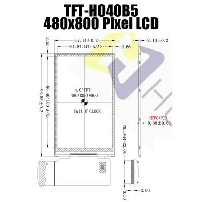4 fabricante For Monitors de la exhibición del módulo 480X800 TFT LCD de TFT LCD de la pulgada