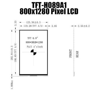 8,9 fabricante industrial de la exhibición de TFT LCD del monitor de la exhibición de la pulgada 800x1280 LCD IPS