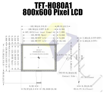 8,0 fabricante industrial del monitor de la exhibición del módulo de la pulgada 800x600 LCD