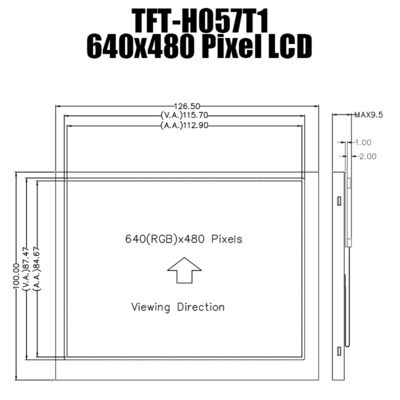 5,7 el PANEL RESISTENTE de la PANTALLA TÁCTIL de la PULGADA 640X480 IPS MIPI TFT LCD PARA el CONTROL INDUSTRIAL