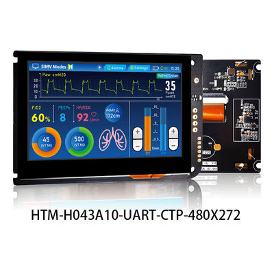 4,3 exhibición capacitiva de TFT LCD 480x272 de la pantalla táctil de UART de la pulgada CON EL TABLERO de REGULADOR del LCD